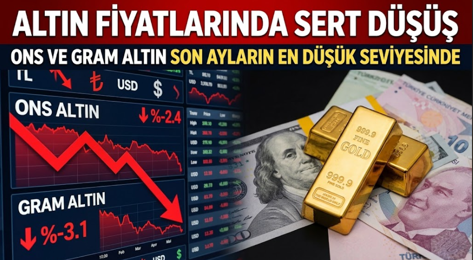 Altın Fiyatlarında Sert Düşüş: Ons ve Gram Altın Son Ayların En Düşük Seviyesinde