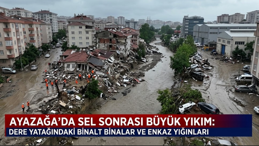 Ayazağa'da Sel Sonrası Büyük Yıkım: Dere Yatağındaki Yapılar Dümdüz Edildi!