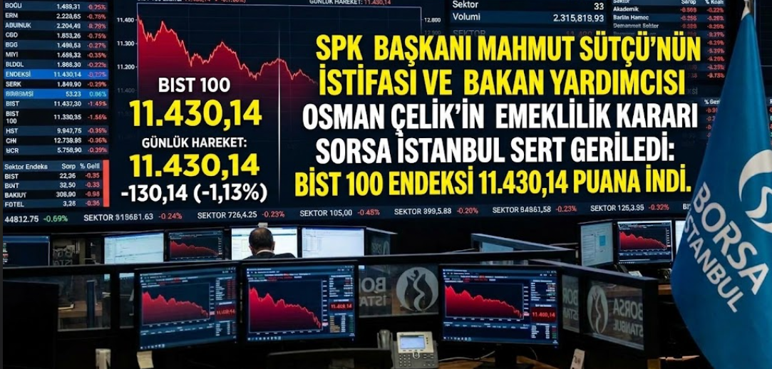 Borsa İstanbul, günü yüzde 2,49 değer kaybıyla 11.430,14 puandan kapattı...