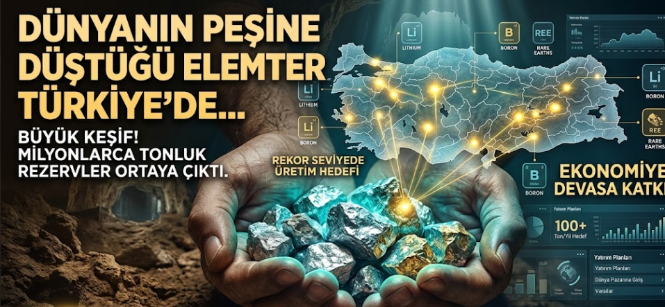 Dünyanın peşine düştüğü elementler Türkiye'de...