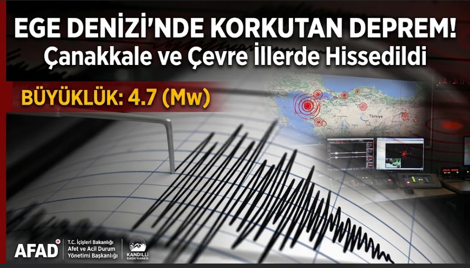 Ege Denizi'nde 4.7 Büyüklüğünde Deprem!