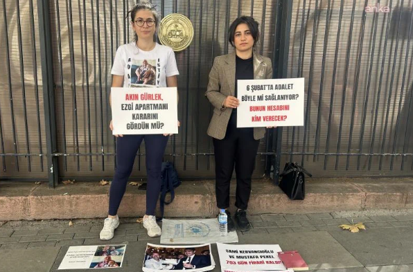 Ezgi Apartmanı Davasındaki Tahliyelere Bakanlık Önünde Eylem