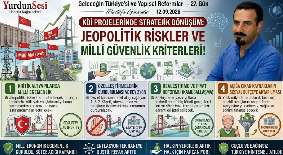 Geleceğin Türkiye'si ve Yapısal Reformlar — 27. Gün KÖİ Projelerinde Stratejik Dönüşüm: Jeopolitik Riskler ve Milli Güvenlik Kriterleri!