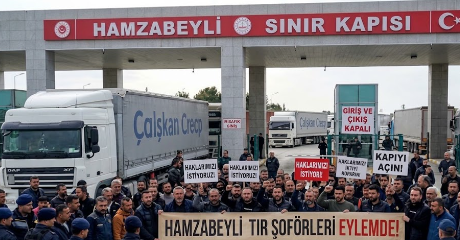 Hamzabeyli Sınır Kapısı'nda Tır Şoförlerinden Eylem: Giriş ve Çıkışları Kapattılar...