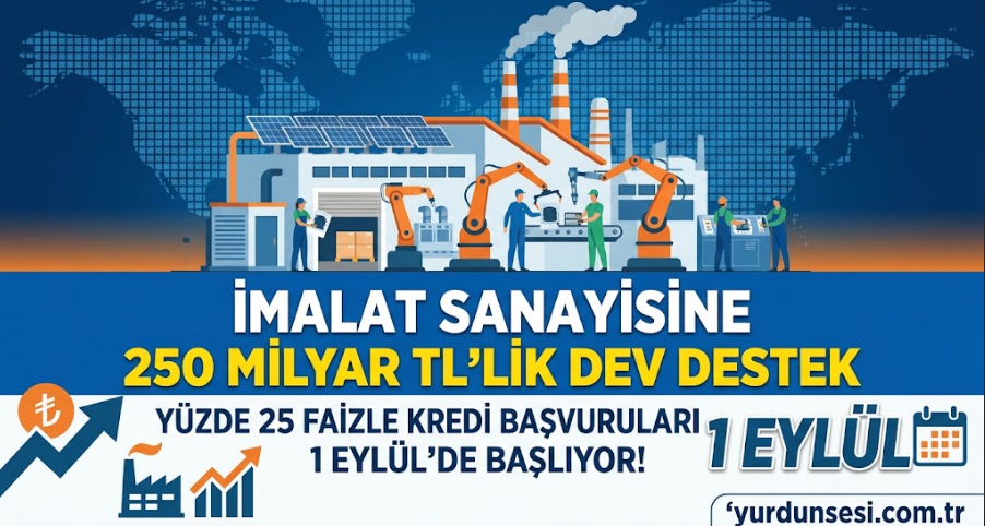 İmalat Sanayisine Dev Destek Kredi Başvuruları 1 Eylül'de Başlıyor!