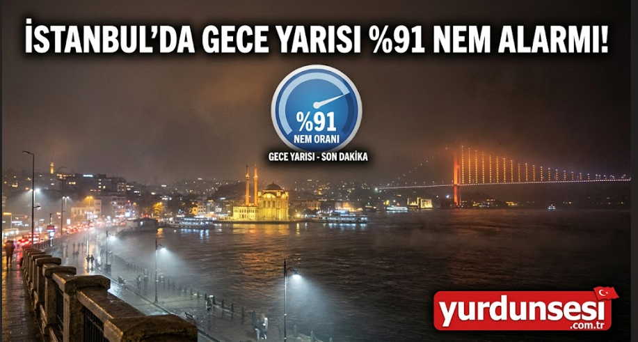 İstanbul’da Gece Yarısı %91 Nem Alarmı!