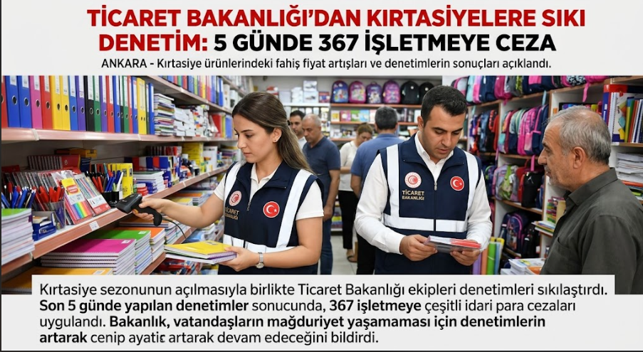 Ticaret Bakanlığından Kırtasiyelere Sıkı Denetim: 5 Günde 367 İşletmeye Ceza