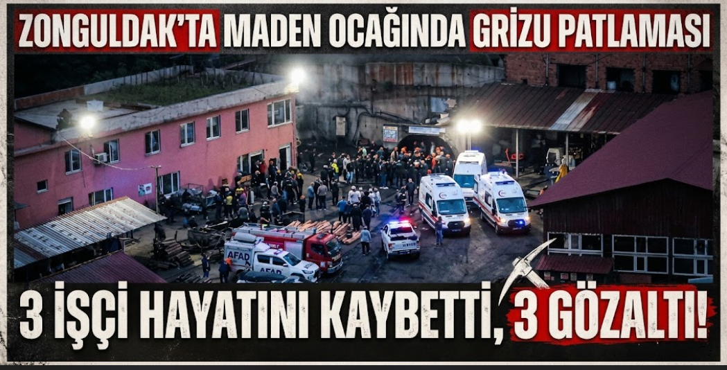 Zonguldak'ta Maden Ocağında Grizu Patlamasında; 3 İşçi Hayatını Kaybetti, 3 Gözaltı!