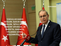 “YOKSULLUK KADER DEĞİLDİR, İŞSİZLİK KADER DEĞİLDİR, ‘BÖYLE DEVAM ETMESİN’ DİYORSAN, 28 MAYIS’TA, SANDIKTA, OYLARIMIZ KEMAL KILIÇDAROĞLU’NA”