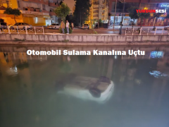 Otomobil Sulama Kanalına Uçtu