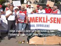 DİSK EMEKLİ-SEN’DEN İSTANBUL’DA “TEMSİLİ TABUTLA” ZAM PROTESTOSU