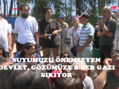 AKBELEN’DE DOĞASEVERLER “SUYUMUZU ÖNEMSEYEN DEVLET, GÖZÜMÜZE BİBER GAZI SIKIYOR”