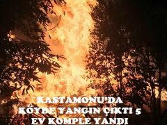 KASTAMONU’DA KÖYDE YANGIN ÇIKTI: 5 EV KOMPLE YANDI