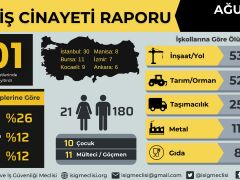 İSİG: AĞUSTOSTA 201, 8 AYDA 1255 EMEKÇİ İŞ CİNAYETİNDE YAŞAMINI YİTİRDİ