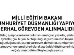 Sanatçılardan Bakan Tekin’in görevden alınması için çağrı