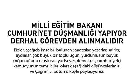 Sanatçılardan Bakan Tekin’in görevden alınması için çağrı