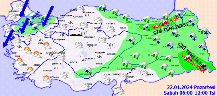 Kuvvetli yağış ve kar uyarısı