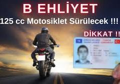 B sınıf ehliyetle 125 cc motosiklet kullanılabilecek