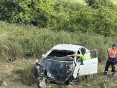 Kuzey Marmara Otoyolu’nda araç şarampole uçtu…