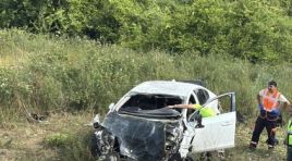 Kuzey Marmara Otoyolu’nda araç şarampole uçtu…