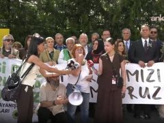 TBMM önünde zeytinlik kıyımına karşı eylem