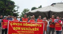 Rize’de çay fabrikasına yürümek isteyen üreticilere polis izin vermedi…