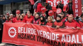 DİSK’,’Çekin elinizi soframızdan, çocuğumuzun cebinden’