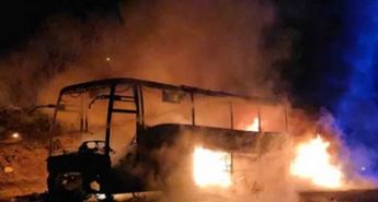 Adana’da otobüs alev alev yandı!