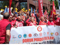 Doruk Madencilik işçileri, “Artık oyalanmak değil, hakkımızı almak istiyoruz.”
