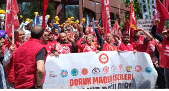 Doruk Madencilik işçileri, “Artık oyalanmak değil, hakkımızı almak istiyoruz.”