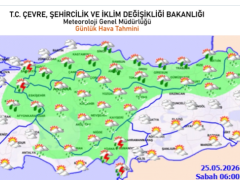 Meteoroloji’den 25 Mayıs 2026 hava durumu raporu…