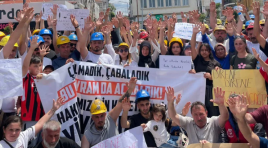  Edirne, Özşen Madencilik işçileri ücret talebiyle yürüdü