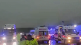 Malatya’da yolcu otobüsü devrildi!
