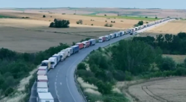 Hamzabeyli Sınır Kapısı’nda 23 kilometrelik TIR kuyruğu