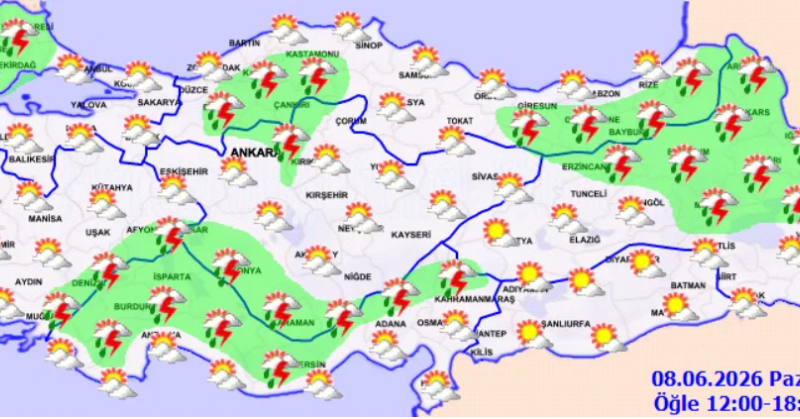 Meteoroloji: 15 ilde sağanak yağış