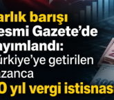 Varlık barışı ve kurumlar vergisi düzenlemesi Resmi Gazete’de yayımlandı