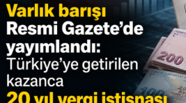 Varlık barışı ve kurumlar vergisi düzenlemesi Resmi Gazete’de yayımlandı