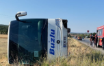 Eskişehir’de yolcu otobüsü şarampole devrildi
