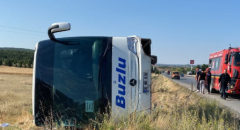 Eskişehir’de yolcu otobüsü şarampole devrildi