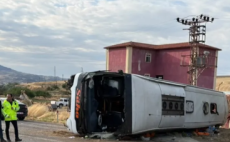 Kırıkkale’de yolcu otobüsü devrildi!